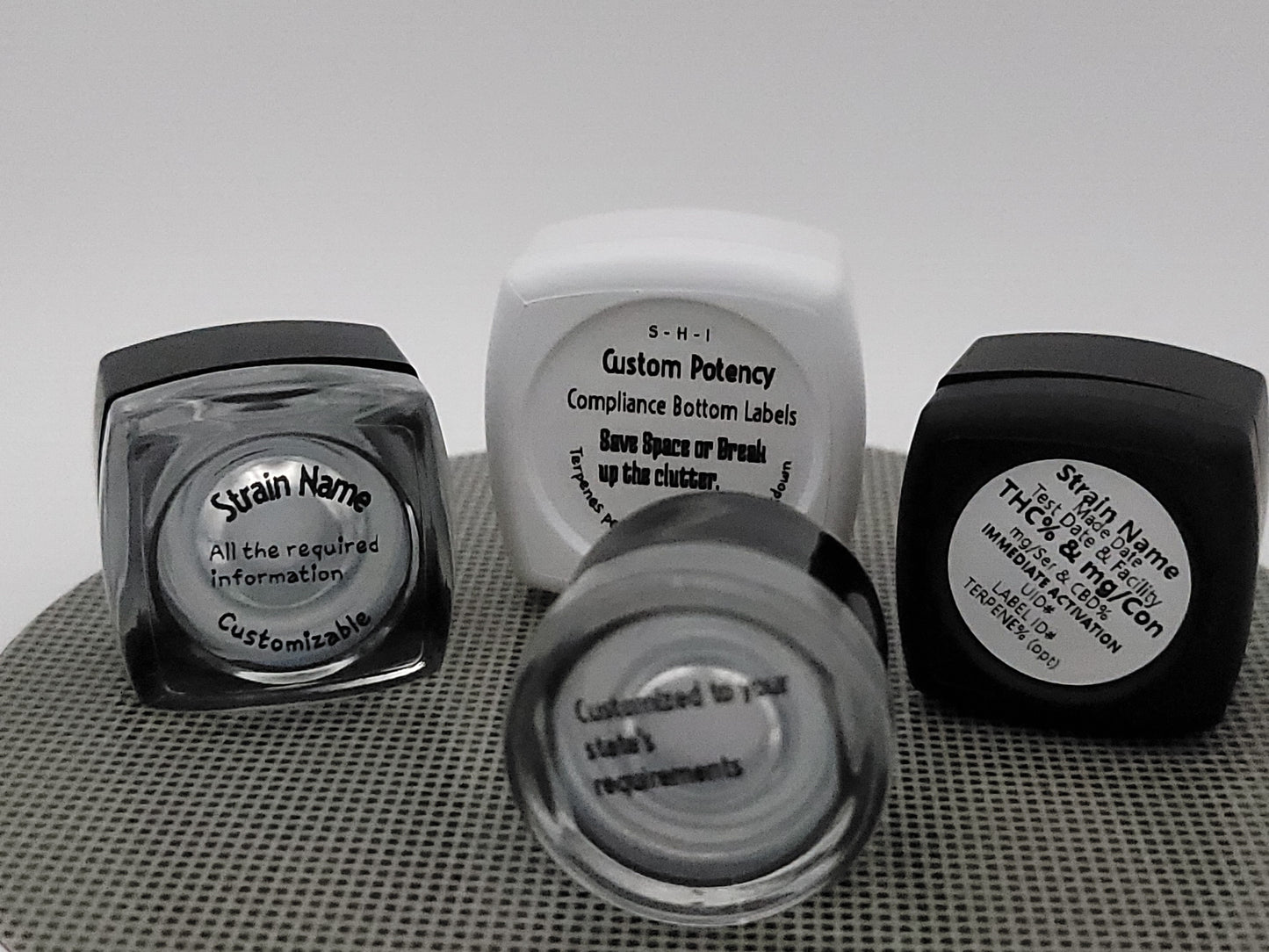Compliant Potency Bottom Labels - Clear or White