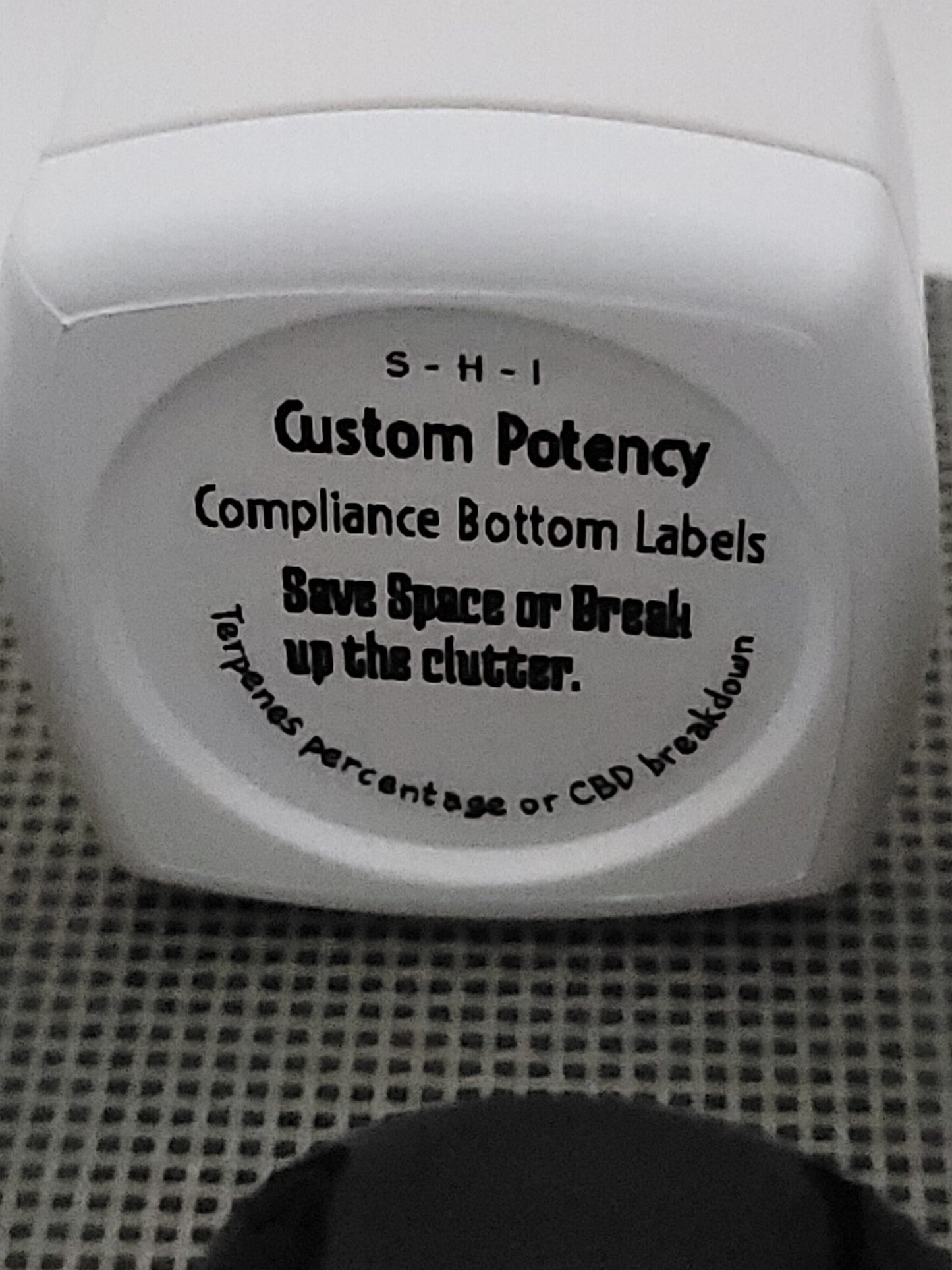 Compliant Potency Bottom Labels - Clear or White