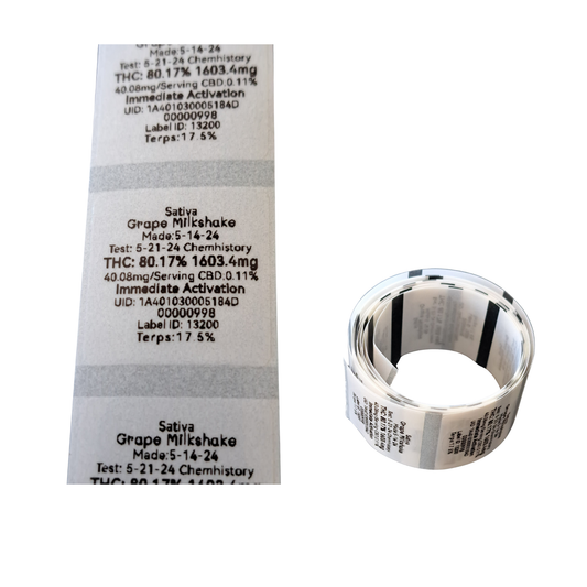 Up to 38mm rounds to easily apply to your product for compliant packaging.