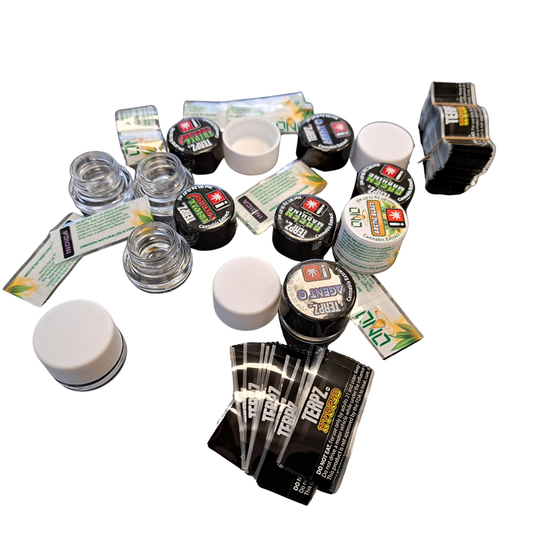 UV Printed caps for your extracts and THCA, Hemp products. Compliance solutions. 